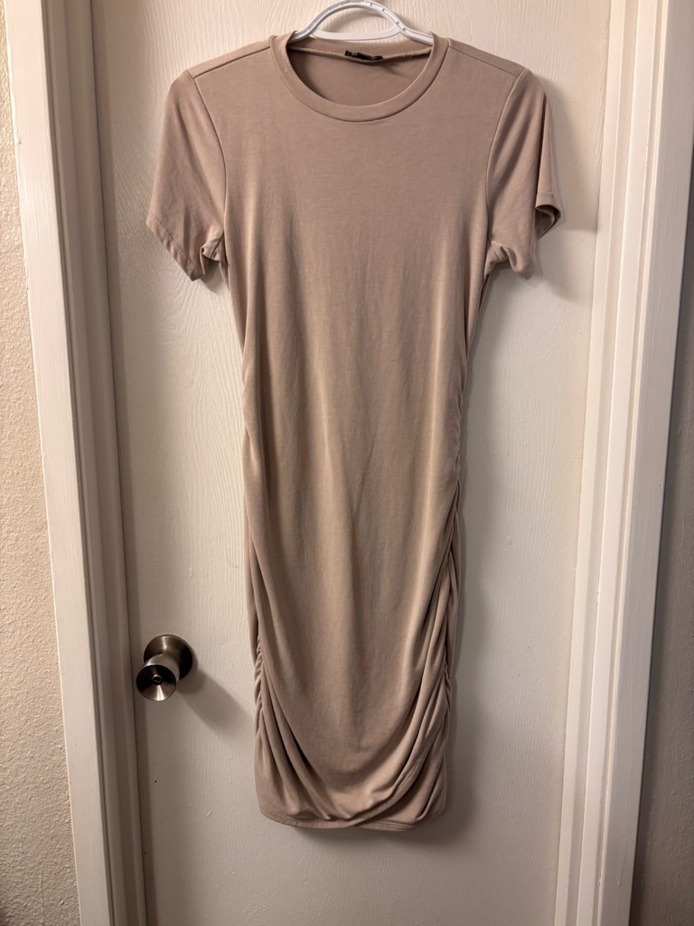 Women's Ruched Side Dress - Taupe